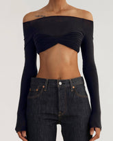 Long-Sleeved Boat Neck T-shirt